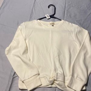 Girls Size 10 Cream-colored cotton sweatshirt NWT